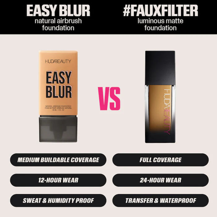 HUDA BEAUTY Easy Blur Natural Airbrush Foundation with Niacinamide