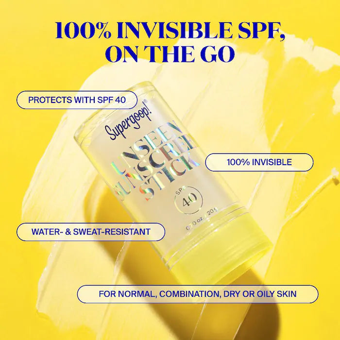 Supergoop! Unseen Sunscreen Stick SPF 40 Invisible Sun Protection