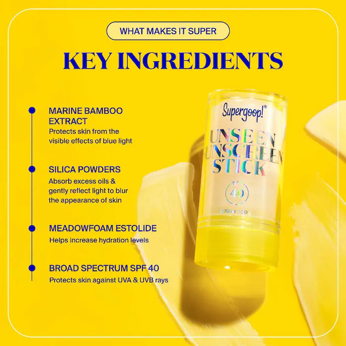 Supergoop! Unseen Sunscreen Stick SPF 40 Invisible Sun Protection