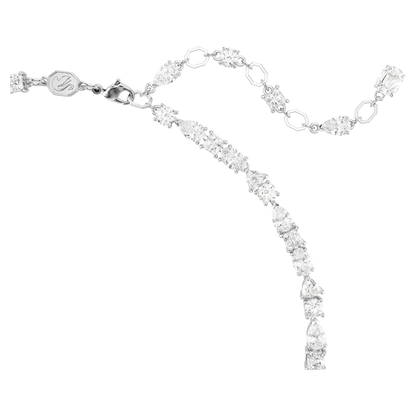 Mesmera necklace - Mixed cuts, White, Rhodium plated.