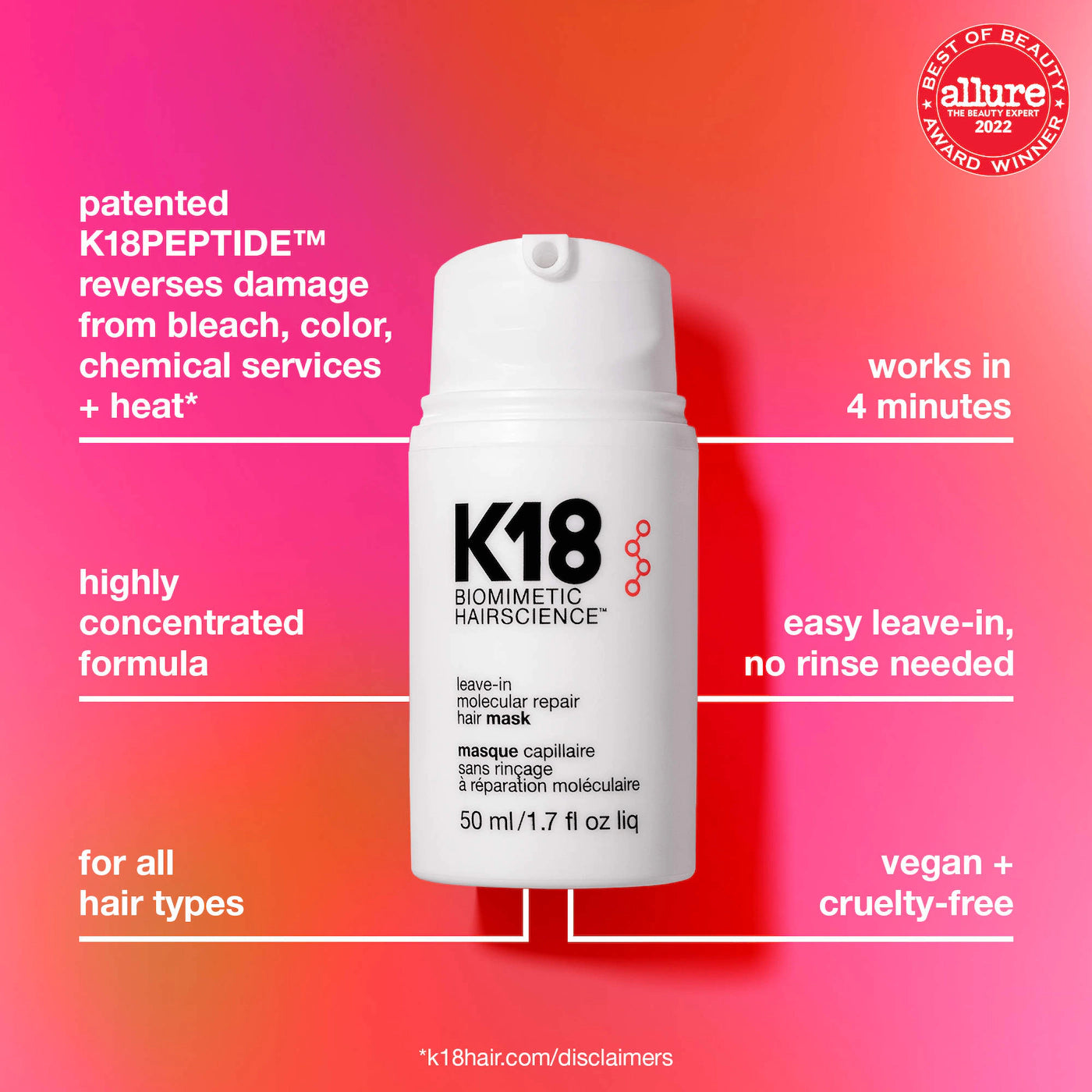 K18 Leave-In Molecular Repair Hair Mask Mini