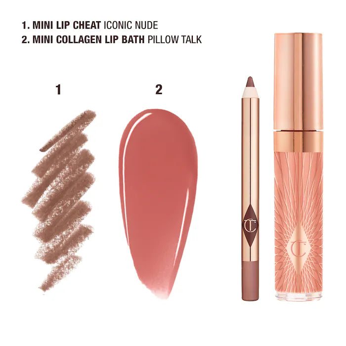 Charlotte Tilbury  Mini Glossy Pink Lip Gloss + Lip Liner Set