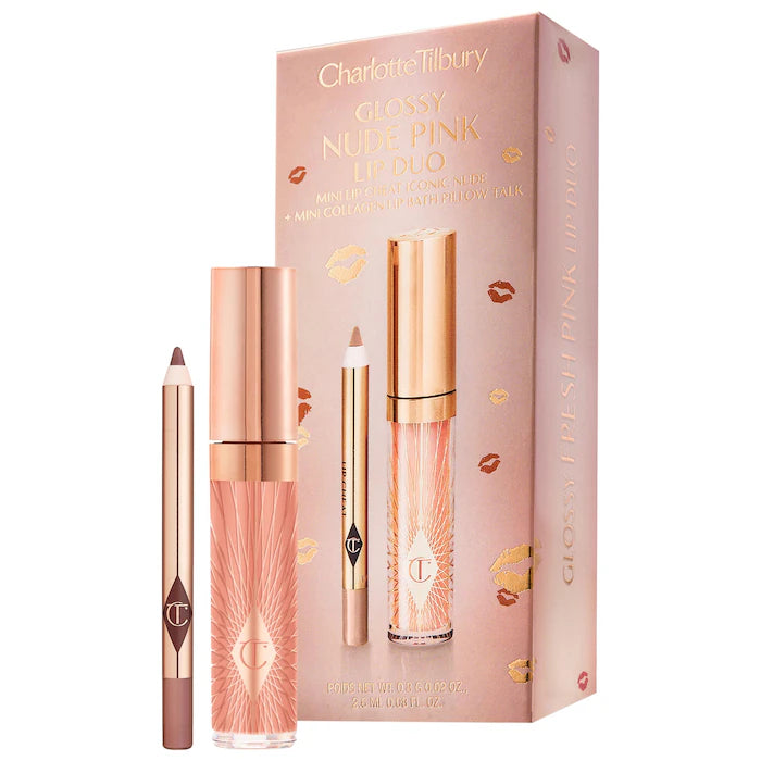 Charlotte Tilbury  Mini Glossy Pink Lip Gloss + Lip Liner Set